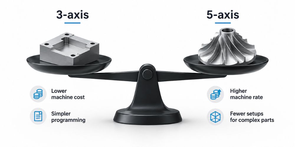 3-Axis vs 5-Axis CNC Milling: Differences, Costs & Use Cases 7 3-Axis vs 5-Axis CNC Milling: Differences, Costs & Use Cases 7